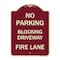 Signmission No Blocking Driveway Fire Lane Heavy-Gauge Aluminum Architectural Sign, 24" x 18", BU-1824-23852 A-DES-BU-1824-23852 - alternate 1